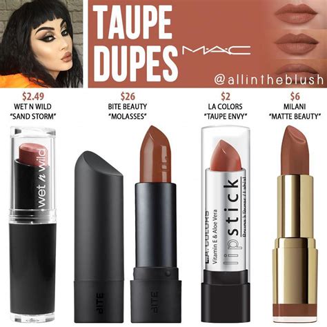 MAC TAUPE LIPSTICK DUPES #dupemakeup | Mac lipstick dupes, Lipstick, Lipstick dupes