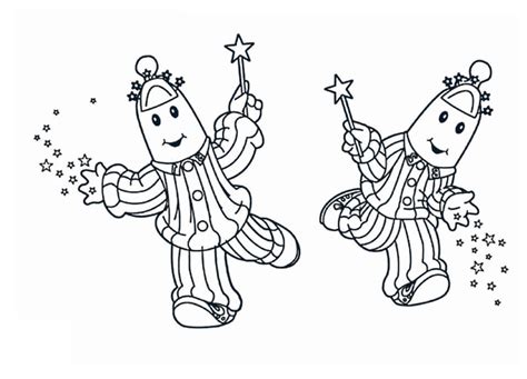 Happy Bananas in Pyjamas Coloring Page - Free Printable Coloring Pages for Kids