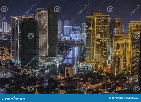 Makati Skyline editorial stock photo. Image of manila - 107210408