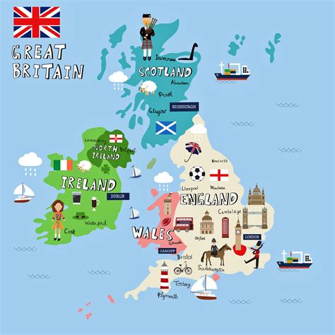 Great Britain Map of Major Sights and Attractions - OrangeSmile.com