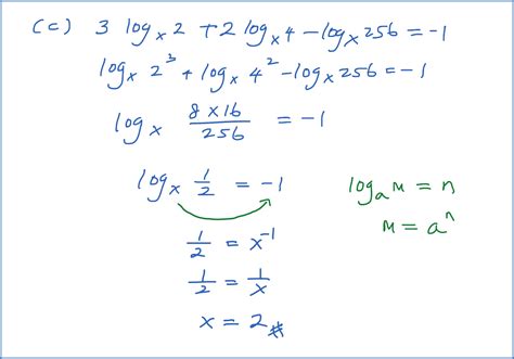 4.4 Equations Involving Logarithms - SPM Additional Mathematics