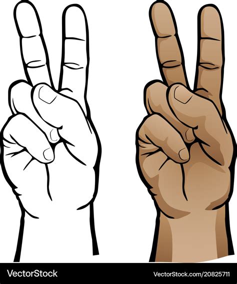 Hand peace sign Royalty Free Vector Image - VectorStock