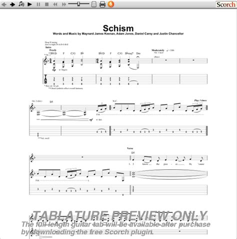 Tool Schism Guitar Tab : Free Tool Guitar Tabs