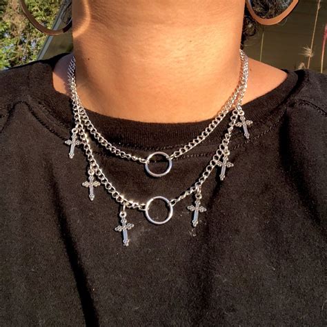 Christo necklace🖤🎃 would go perfect with a nun costume! Or - Depop | Grunge accessories, Punk ...