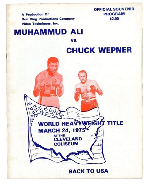 1975 Muhammad Ali Vs. Chuck Wepner On-Site Program