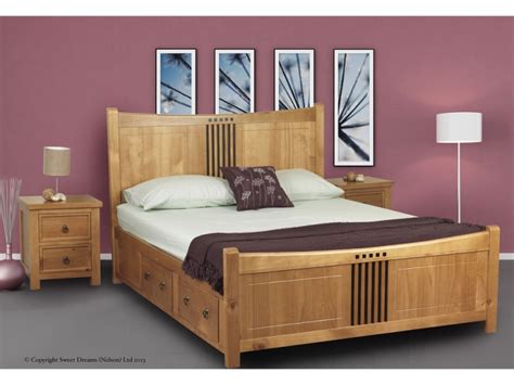 Sweet Dreams Curlew Oak 5ft King Size Wooden Bed Frame with Under Bed ...