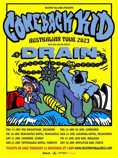 Comeback Kid 2023 Australian Tour with DRAIN : r/Hardcore