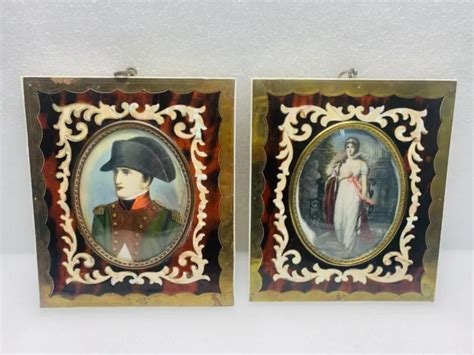 2 ANTIQUE FRAMED Miniature Portraits of NAPOLEON BONAPARTE and MARIE LOUISE $390.00 - PicClick