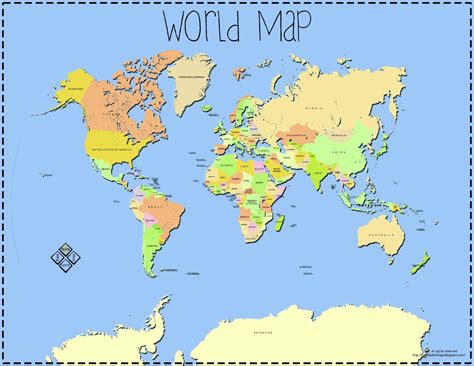 World Map And Labels