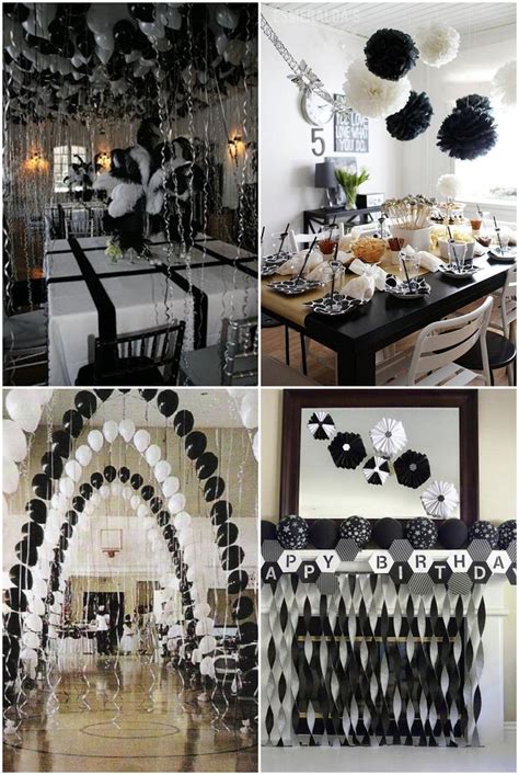 Black And White Party Decorations, Silver Party Decorations, Black ...