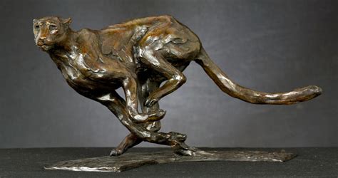 Bronze Turning Cheetah Sculpture, South Africa