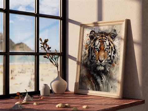 Printable Tiger Portrait Painting Home Wall Decor Wall Art Painting ...