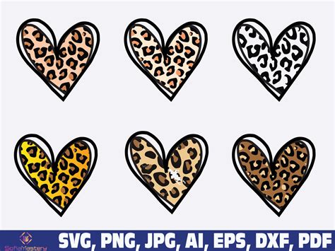 Scrapbooking Clip Art & Image Files Leopard Print Svg Leopard Heart ...