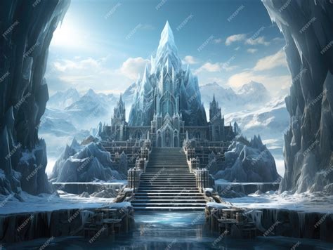 Premium AI Image | Decorated empty throne The Ice Throne