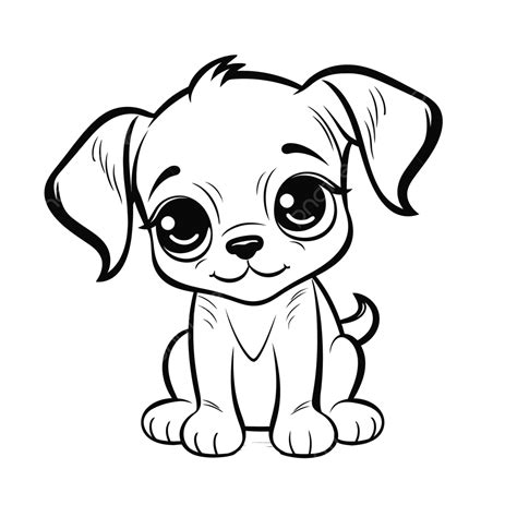 Cute Puppy Coloring Pages For Children Outline Sketch Drawing Vector ...