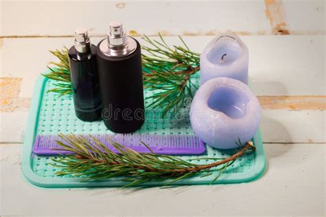 Perfume Spray Bottles on a Minimalist Background Stock Photo - Image of atomizer, cylinder ...