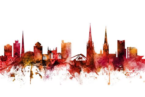 Coventry England Skyline Digital Art by Michael Tompsett - Pixels