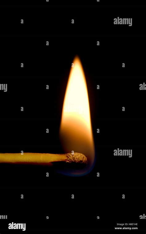 Burning Match Macro Closeup, Vertical Isolated On Black Stock Photo - Alamy