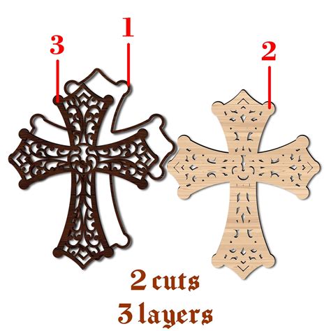 3 layers cross laser cutting file. Svg Pdf Dxf Dwg and Cdr - Etsy France