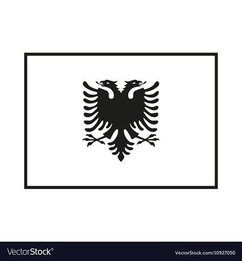 Flag of albania on white background vector image on VectorStock | Line ...