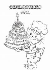 Kleurplaat Kleurplaten Gefeliciteerd Verjaardag Hartelijk Anniversaire  sketch template