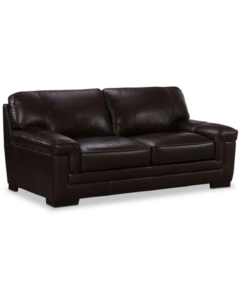 Myars 91" Leather Sofa, Created for Macy's - Coffee Brown - Best ...