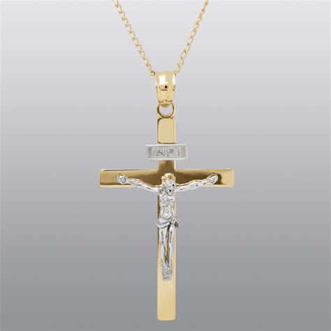 14K Yellow Gold Crucifix Necklace