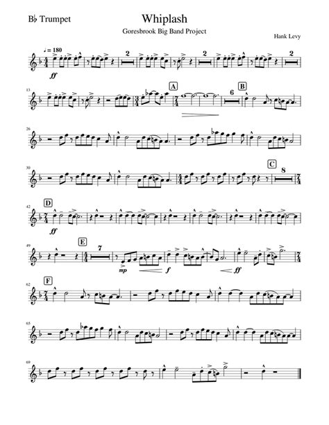 Whiplash-Bb Trumpet Sheet music for Trumpet (In B Flat) (Solo ...