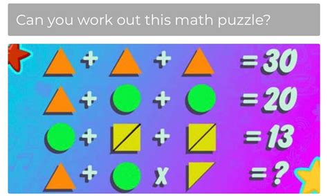 Can You Work Out This Math Puzzle | Triangle Circle Square Puzzle ...