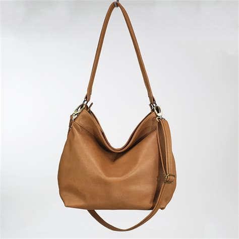 Large Tan Leather Hobo Bag - Slouchy Shoulder Purse | Laroll Bags