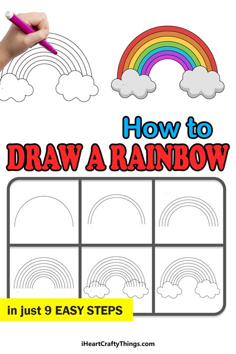 Rainbow Drawing - How To Draw A Rainbow Step By Step