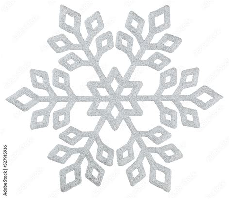 decorative xmas snowflake with glitter isolated Stock Photo | Adobe Stock