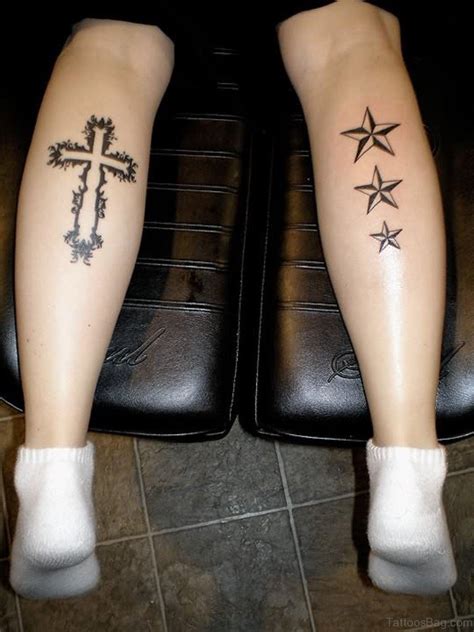 55 Antic Cross Tattoos For Leg