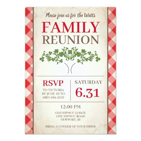 Family Reunion Invitation Family Picnic | Zazzle.com