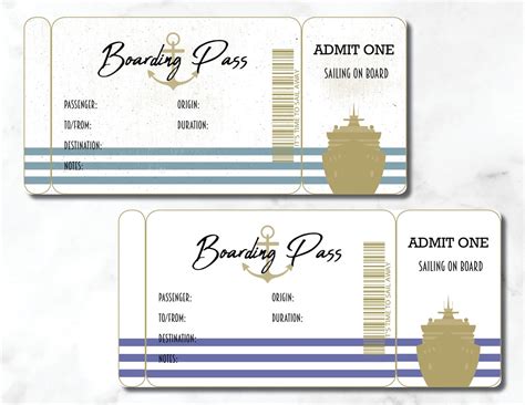 Blank Cruise Ticket Template Free