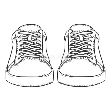 Vector Sketch Sneakers. Smart Casual Shoes Illustration Stock Vector - Illustration of outline ...