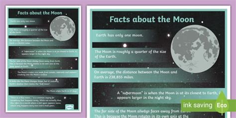 FREE! - Facts about the Moon Poster For Kids (teacher made)