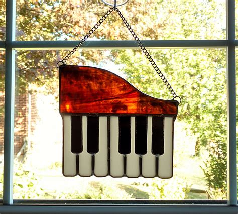 Stained Glass Piano Suncatcher Piano Keys Music Lover Gift | Etsy