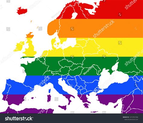 Map Europe Lgbt Pride Flag: vector de stock (libre de regalías ...