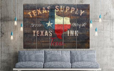 Texas State Canvas Wall Art Original Texas Map Print on Canvas - Etsy