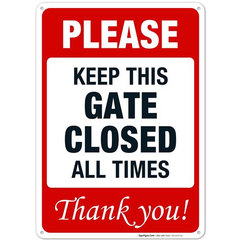 Please Keep Gate Closed Sign, - Walmart.com