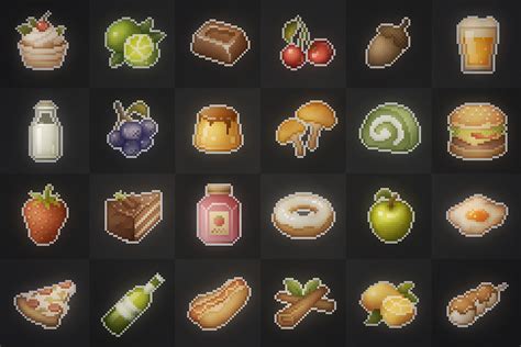 Pixel Art Icon Pack - Food | 2D Icons | Unity Asset Store | Pixel art ...