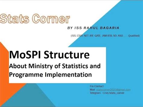 MoSPI Structure | ISS | Official Statistics | Stats Corner - YouTube