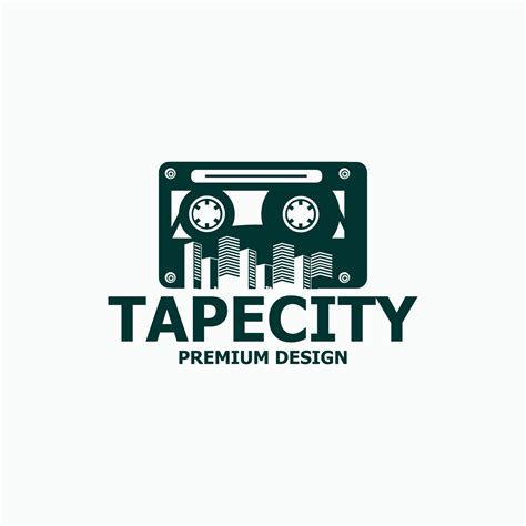 tape logo illustration with city silhouette, vector design 10821862 ...