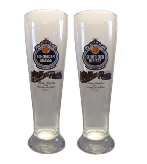 Schneider Weisse - 2 German Beer Glasses 0.5 Litre - NEW | Beer glasses, German beer, German ...