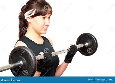 Young Woman Doing A Bicep Curl Stock Photography - Image: 15237572