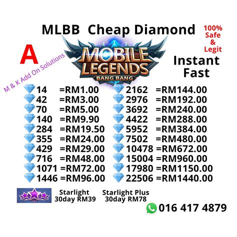 MLBB Diamond Mobile Legends Diamonds A 140 - 716 | Shopee Malaysia