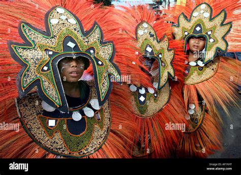 boys with headdress at the Ati Atihan festival, carnival festival on Stock Photo: 7887230 - Alamy