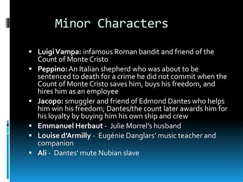 The Count Of Monte Cristo Character Map