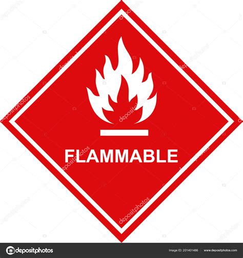 Flammable Icon Red Sign Label Stock Vector Image by ©tsvetinaiv #201401486